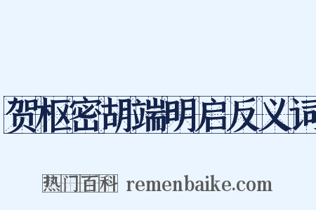 贺枢密胡端明启反义词是什么意思的图片
